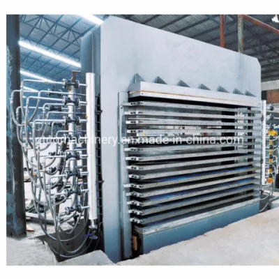 Linha de produção automática de porta de madeira/máquina de prensa quente para pele de porta de MDF